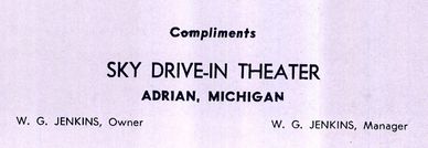 Sky Drive-In Theatre - From Adrian High School Yearbook (newer photo)